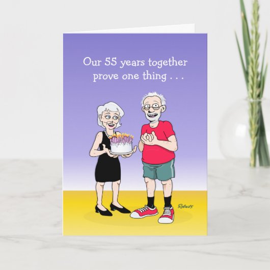 "Love is" 55th Wedding Jubileum Card Kaart (Voorkant)