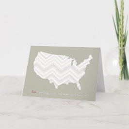 Love is a Journey Wenskaart w/ chevron map Kaart
