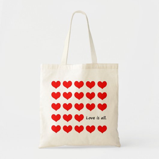 Love is All Heart Pattern Canvas tas (Voorkant)