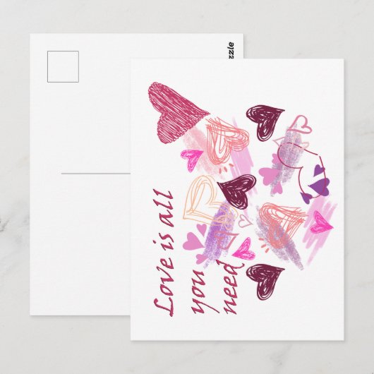 Love is all you need quote briefkaart (Voorkant / Achterkant)