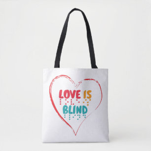 Love is Blind Braille Heart Draagtas
