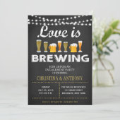 Love is Breming Engagement Party Chalk Invitation Kaart (Staand voorkant)
