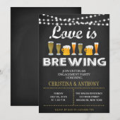 Love is Breming Engagement Party Chalk Invitation Kaart (Voorkant / Achterkant)