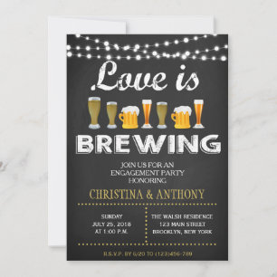 Love is Breming Engagement Party Chalk Invitation Kaart