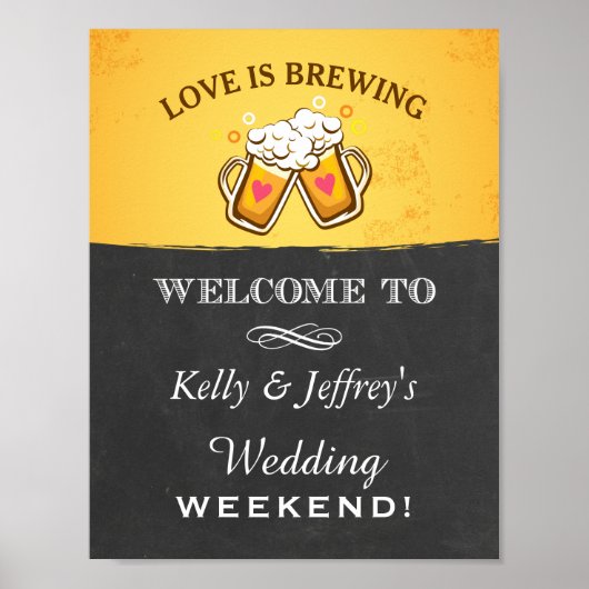 Love is Brewery Wedding Sign Poster (Voorkant)