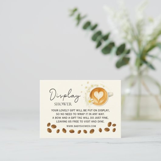 Love is Brewing Baby Shower Display Shower– Coffee Informatiekaartje (Staand voorkant)