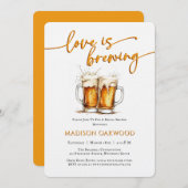 Love Is Brewing Beer Bridal Shower Invitation (Devant / Derrière)