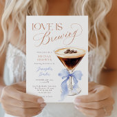 Love is Brewing Blue Bridal Shower Kaart