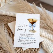 Love is Brewing Blue Coquette Bow Bridal Shower Kaart