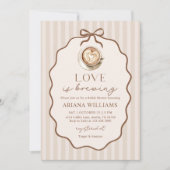 Love is Brewing Bow Coffee Bridal Shower Kaart (Voorkant)