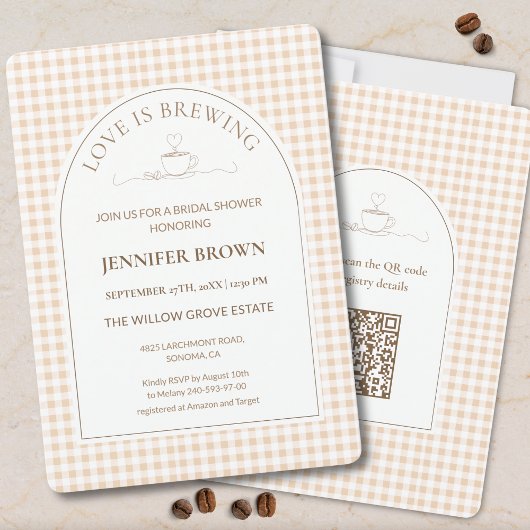 Love Is Brewing Bridal Shower Invitation | Coffee