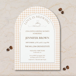 Love Is Brewing Bridal Shower Invitation | Gingham Kaart