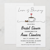 love is brewing bridal shower invitations (Devant / Derrière)