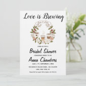 love is brewing bridal shower invitations kaart (Staand voorkant)
