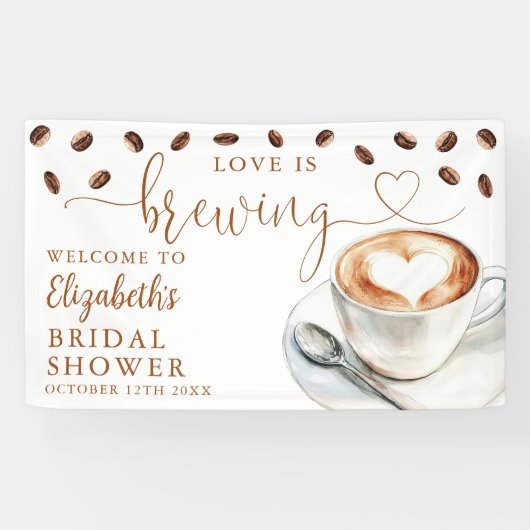 Love Is Brewing Bridal Shower Welcome Spandoek (Horizontaal)