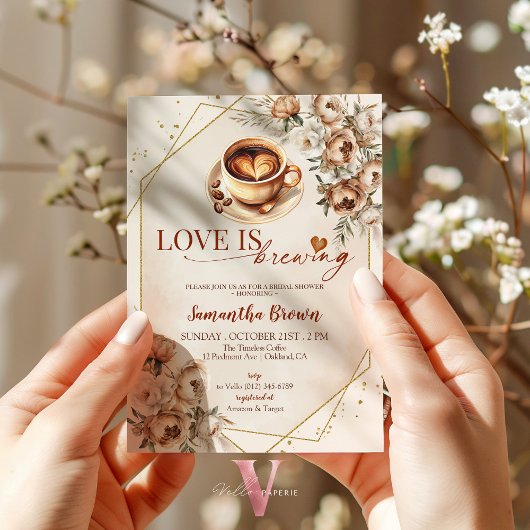 LOVE IS BREWING BRUIDSDOUCHE Uitnodiging