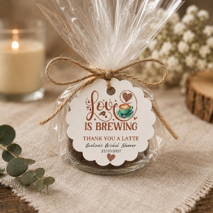 Love Is Brewing Bruiloft Terracotta Koffie  Bedankjes Labels