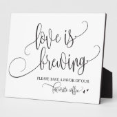 Love is Brewing Coffee Bar Wedding Sign Fotoplaat (Zijkant)
