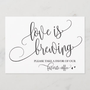 Love is Brewing Coffee Bar Wedding Sign Kaart