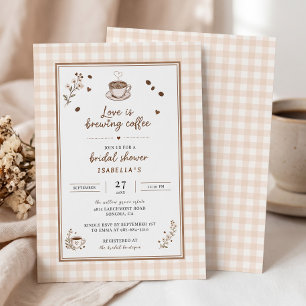 Love Is Brewing Coffee Boho Beige Aangepast Kaart