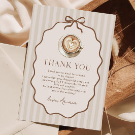 Love is Brewing Coffee Bridal Shower Bedankkaart