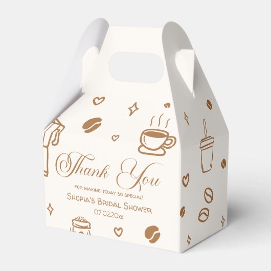 Love is Brewing Coffee Bridal Shower Thank You Bedankdoosjes (Voorkant Zijde)