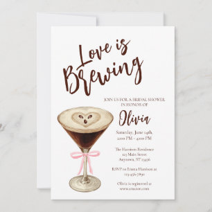 Love Is Brewing Coffee Bruidsuitnodiging Kaart