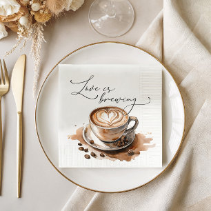 Love is Brewing Coffee Bruiloftsfeest Servet