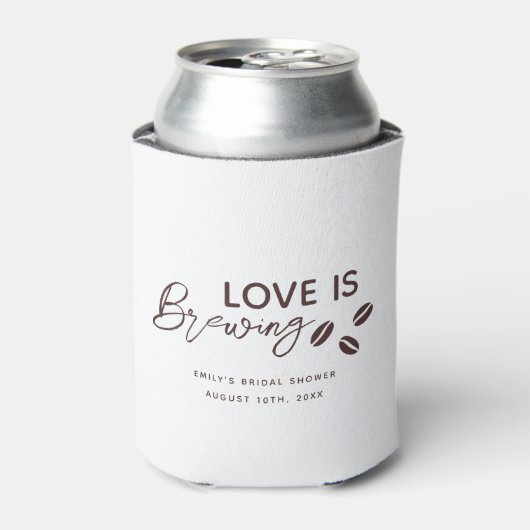 Love is Brewing Coffee Theme Bridal Shower Blikjeskoeler (Blikje Voorkant)