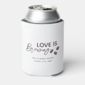 Love is Brewing Coffee Theme Bridal Shower Blikjeskoeler (Blikje Achterkant)