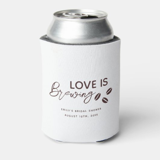 Love is Brewing Coffee Theme Bridal Shower Blikjeskoeler (Blikje Achterkant)