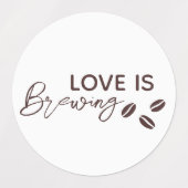 Love is Brewing Coffee Theme Bridal Shower Labels (Design 2)