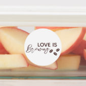 Love is Brewing Coffee Theme Bridal Shower Labels (Aangebracht)