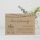 Love is Brewing Couples Bridal Shower Invitation Kaart (Staand voorkant)