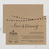 Love is Brewing Couples Bridal Shower Invitation Kaart (Voorkant / Achterkant)