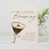 Love is Brewing Espresso Martini Bridal Shower Kaart (Staand voorkant)