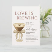 Love is Brewing Espresso Martini Bridal Shower Kaart (Staand voorkant)
