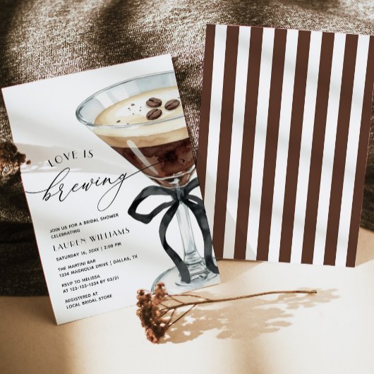 Love Is Brewing Espresso Martini Bridal Shower Kaart