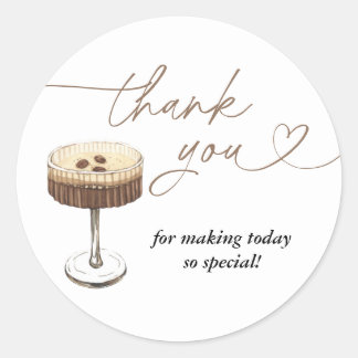 Love Is Brewing Espresso Martini Bridal Shower Ronde Sticker
