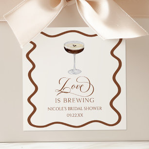 Love Is Brewing Expresso Martini Bruidsfeest Vierkante Sticker