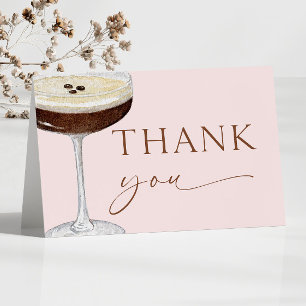 Love Is Brewing Expresso Martini Bruiloftsfeest Bedankkaart