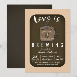 LOVE IS BREWING Koffie Cafe Winkel Bruidsmeisjesfe Kaart