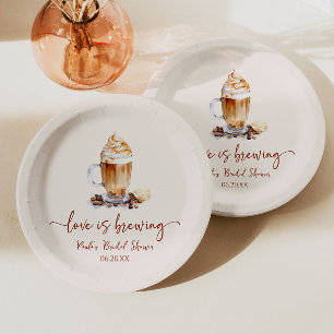 Love Is Brewing Koffiebonen Bruidsfeest Papieren Bordje