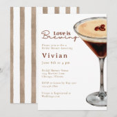 Love is Brewing Martini Bridal Shower invitation (Devant / Derrière)