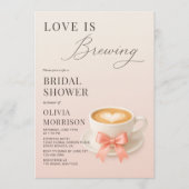 Love is Brewing QR Code Coffee Bridal Shower Kaart (Voorkant)