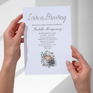 Love Is Brewing Rustic Espresso Bridal Shower Kaart