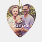 Love is Custom Photo Keramisch Ornament (Links)