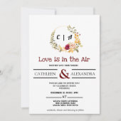 Love IS IN AIR Romantic Script with elegant floral Kaart (Voorkant)