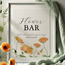 Love Is In Bloom Bridal Shower Flower Bar Sign