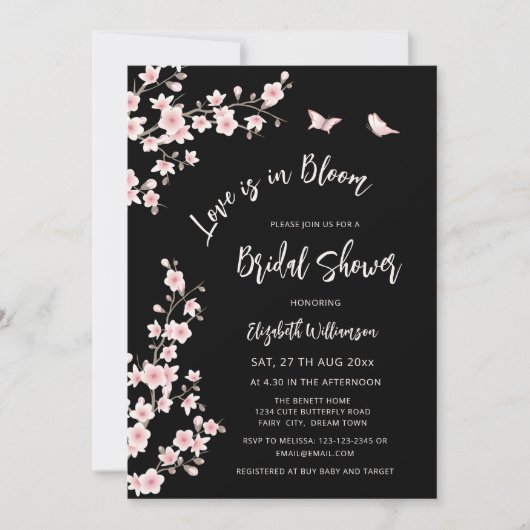 Love Is In Bloom | QR Code Registry Bridal Shower Kaart (Voorkant)